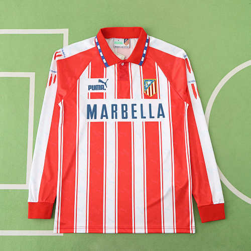 Club Atlético De Madrid Home Long Sleeved Retro Fan Version
