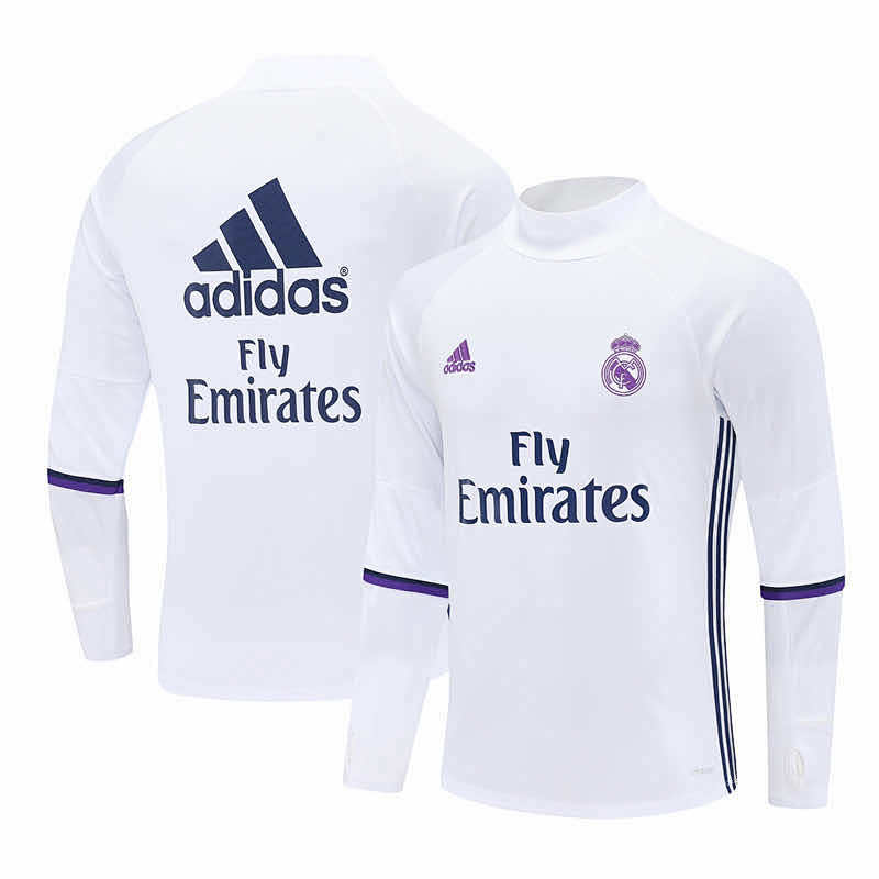 Real Madrid CF White Half Pull Training Suit