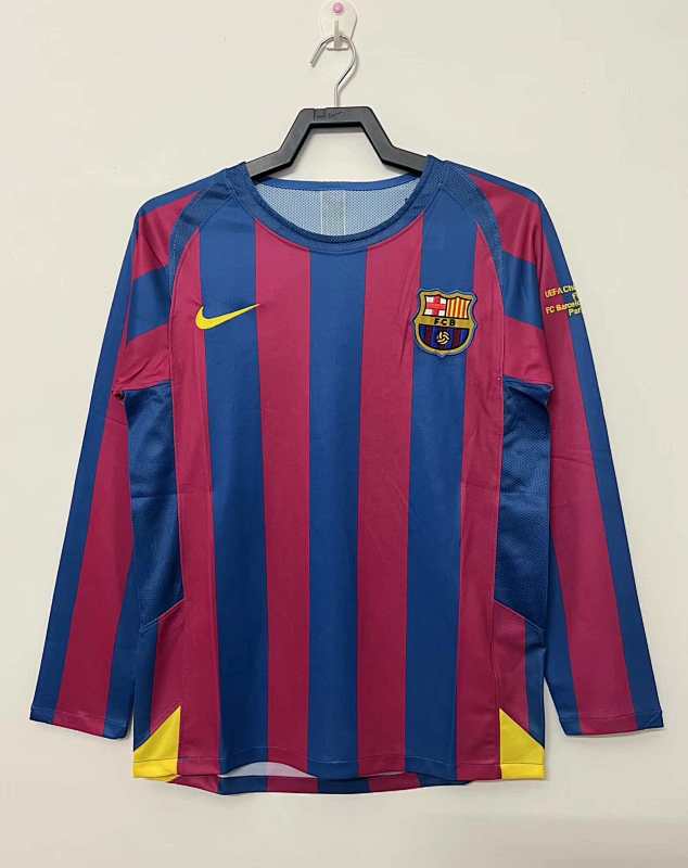 Barcelona Home Champions League Plate Long Sleeved Retro Fan Version