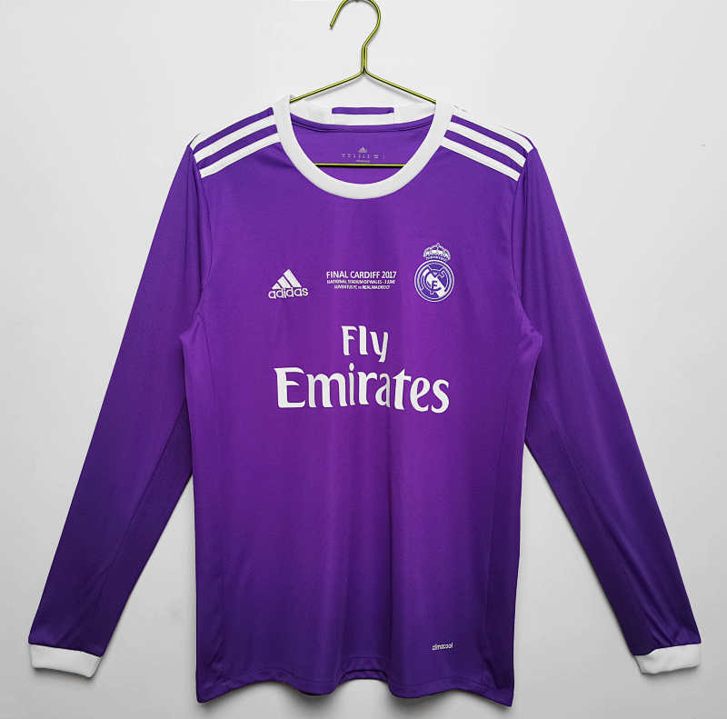Real Madrid Away Champions League Version Long Sleeved Retro Fan Version