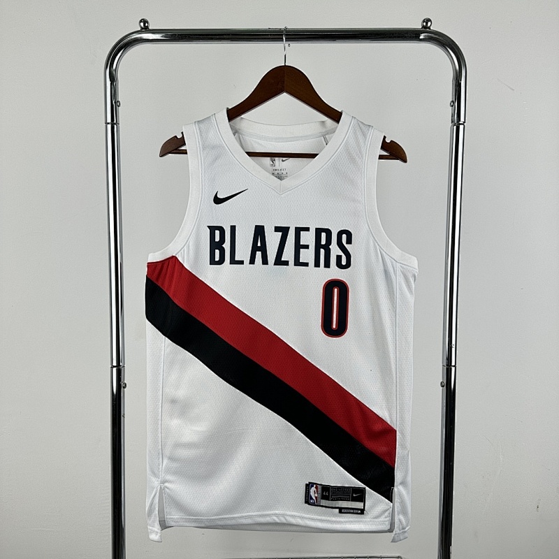 25-26 Nba Portland Trail Blazers Home White 0-LILLARD