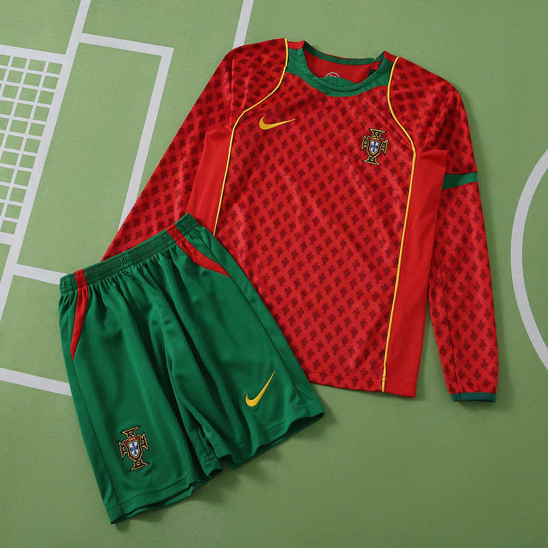 Portugal Home Retro Long Sleeves Kids Kit