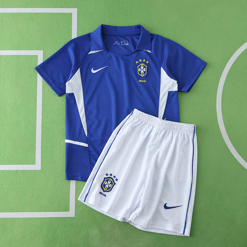 Brazil Away Retro Kids Kit