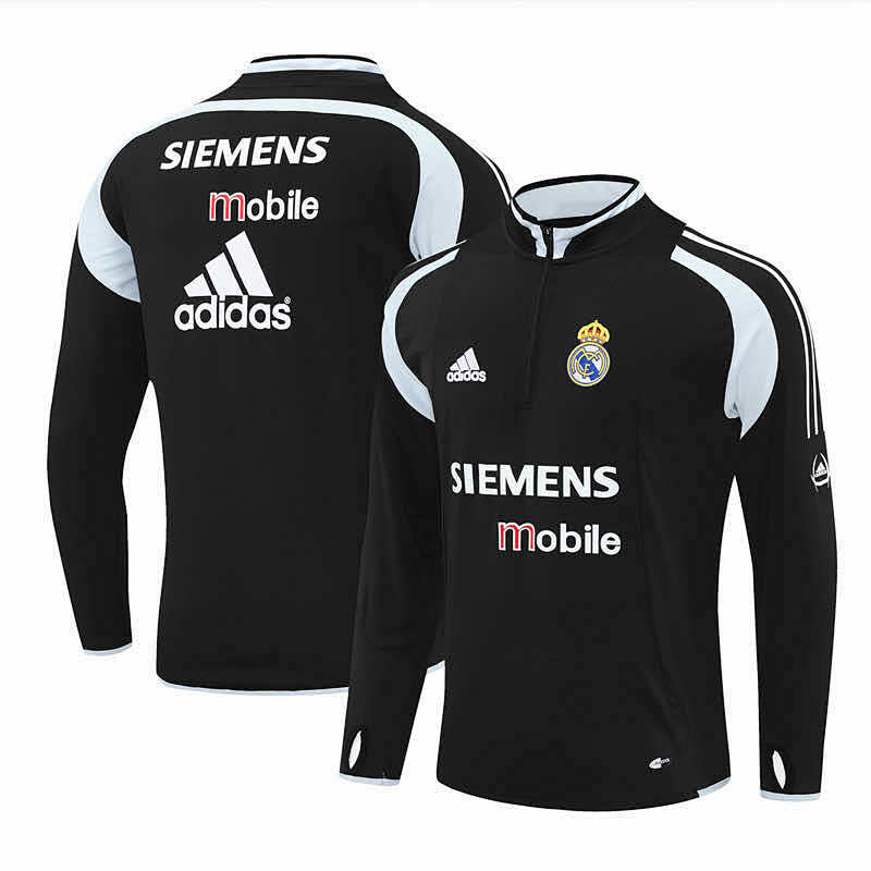 Real Madrid CF Black Half Pull Training Suit