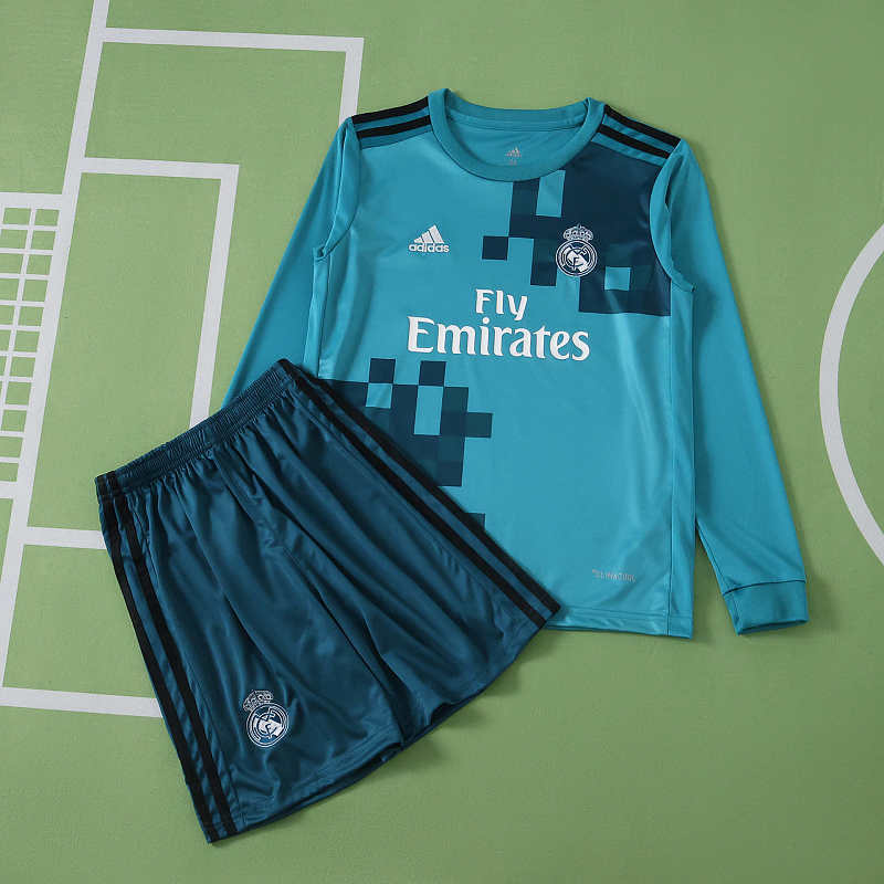 Real Madrid CF Third Retro Long Sleeves Kids Kit