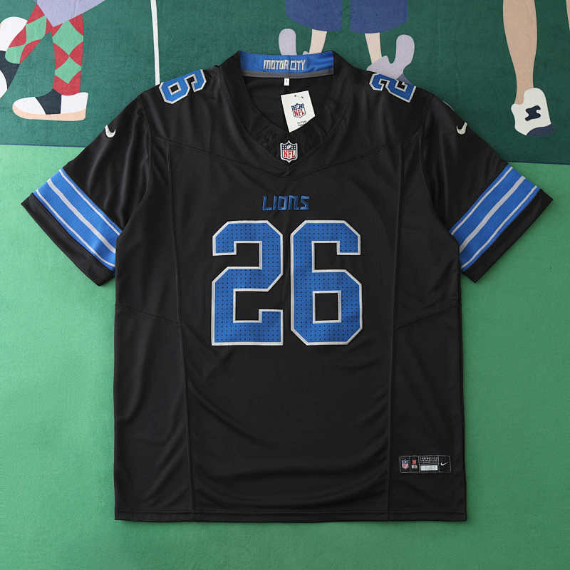 Detroit Lions Black 3th Generation 26 Gibbs