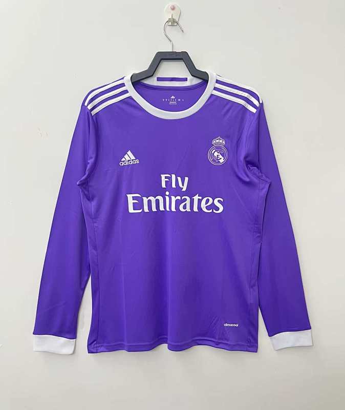 Real Madrid Away Long Sleeved Retro Fan Version