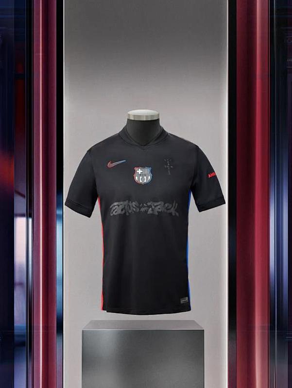 Men's Away Jersey Limited Edition Travis Scott 24 25. FC Barcelona Men's Away Fan Versio