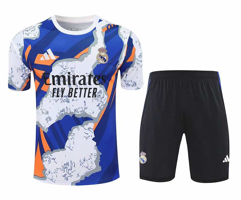 Real Madrid CF Training Clothes Suit Short Sleeve Fan Version