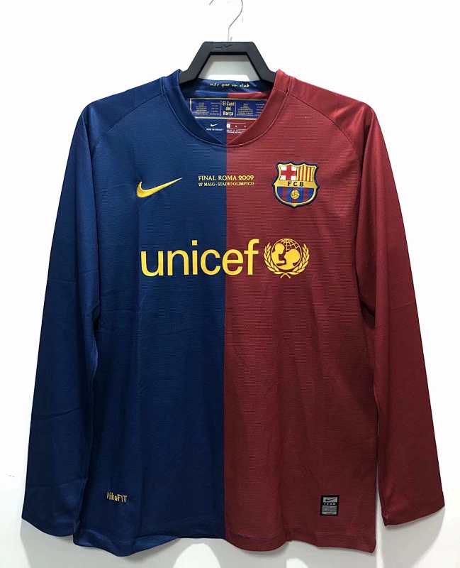 Barcelona Home Long Sleeved Champions League Retro Fan Version