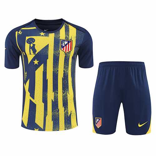 Club Atlético De Madrid Training Clothes Suit Short Sleeve Fan Version