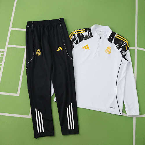 Real Madrid CF Marvel White Half Pull Training Suit