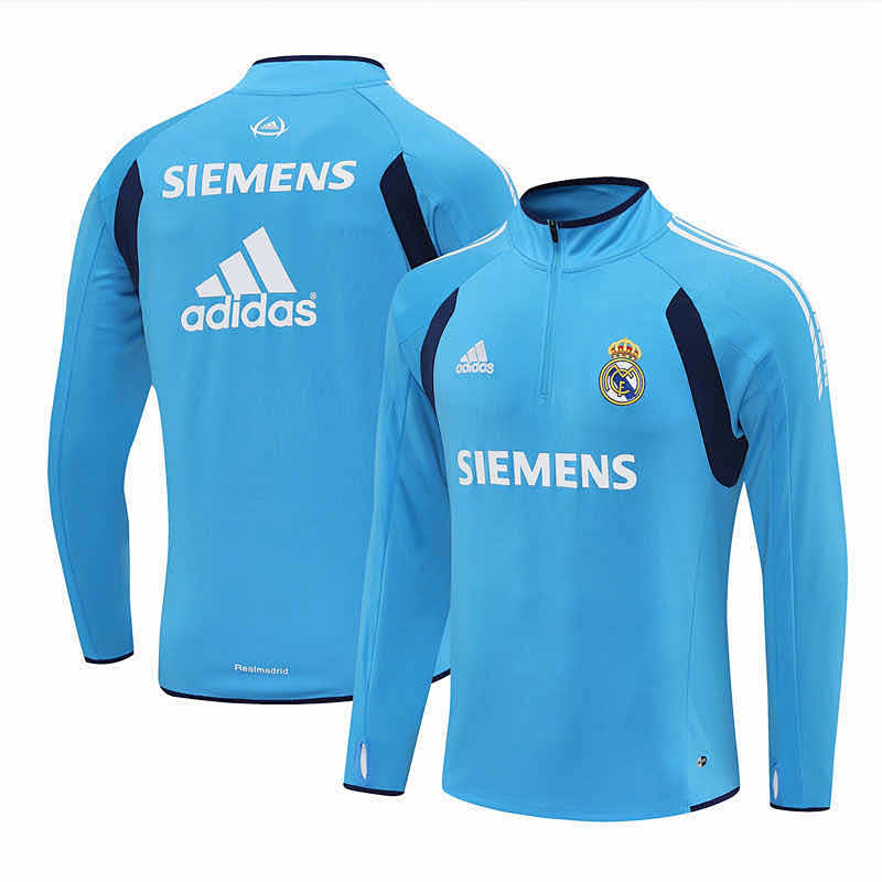 Real Madrid CF Light Blue Half Pull Training Suit