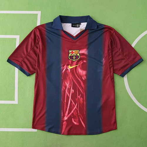 CJ X Nike X FC Barcelona Retro 01 Home Skeleton Jersey