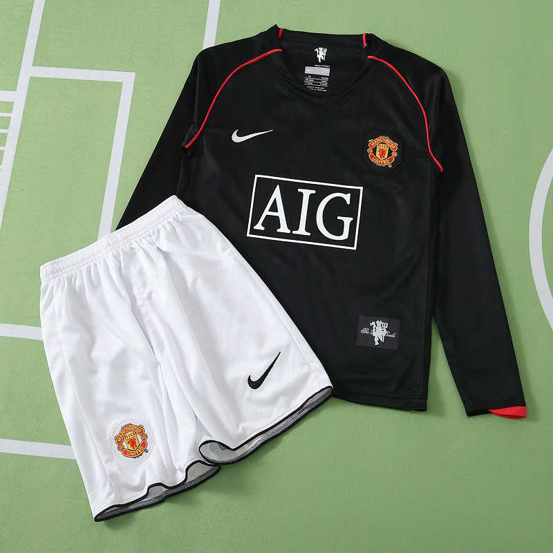 Manchester United F.C. Away Retro Long Sleeves Kids Kit