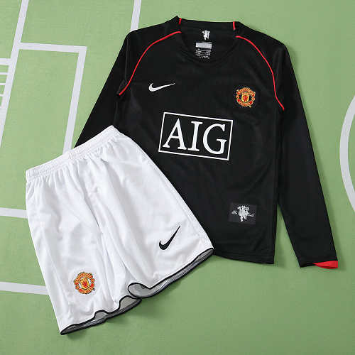 Manchester United F.C. Away Retro Long Sleeves Kids Kit