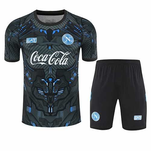 S.s.c. Napoli Training Clothes Suit Short Sleeve Fan Version