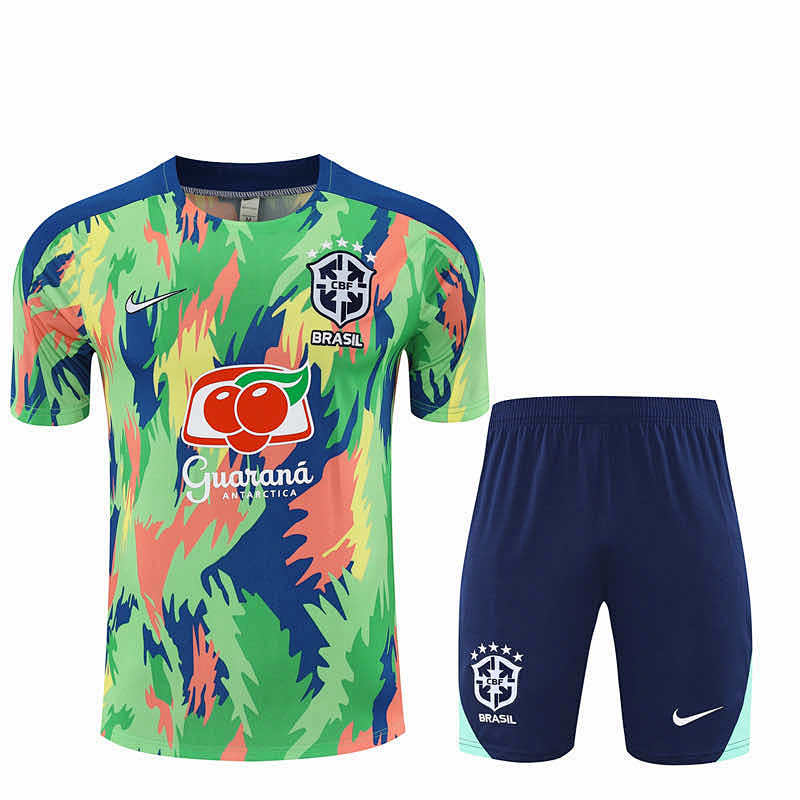 Brazil Training Clothes Suit Short Sleeve Fan Version