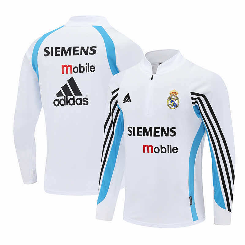 Real Madrid CF White Half Pull Training Suit