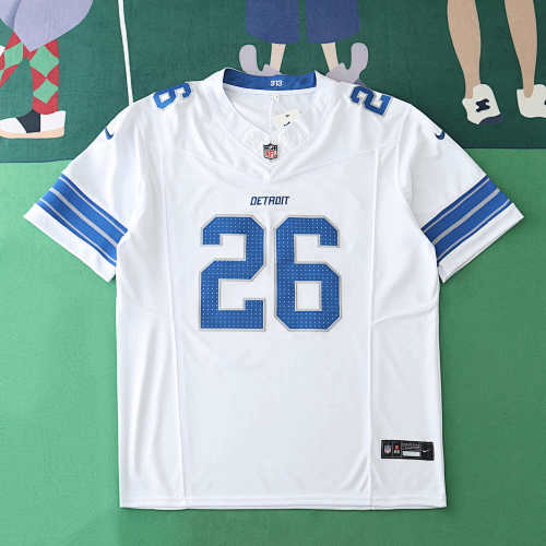 Detroit Lions White 3th Generation 26 Gibbs