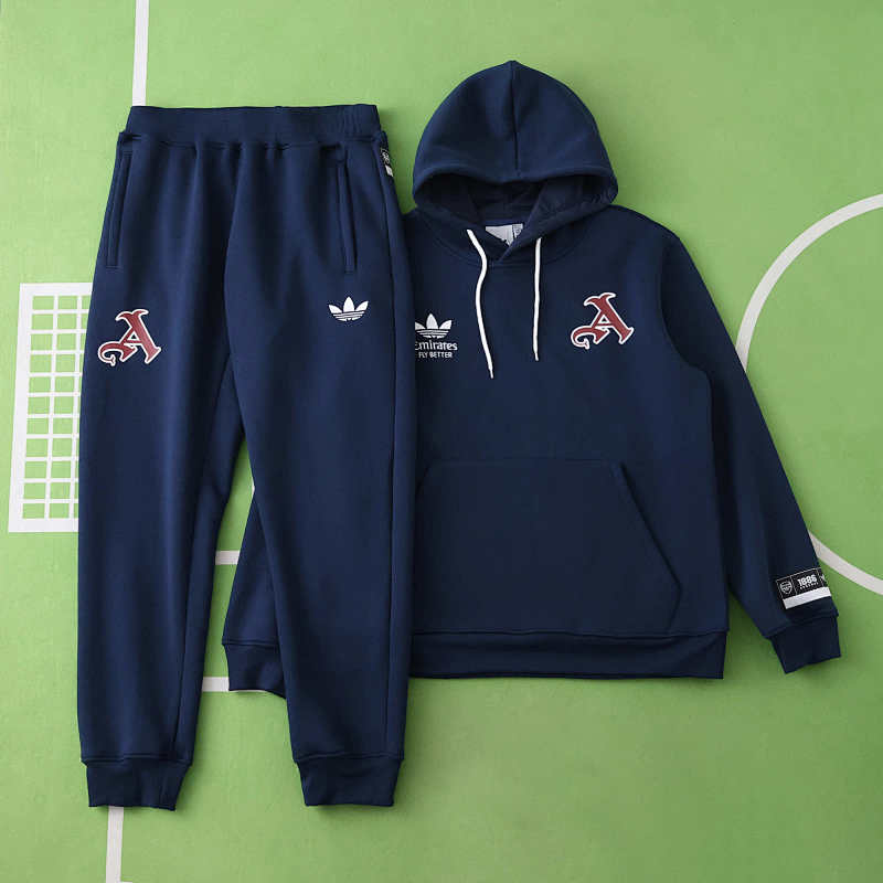 Arsenal Black Hooded Hoodie Set