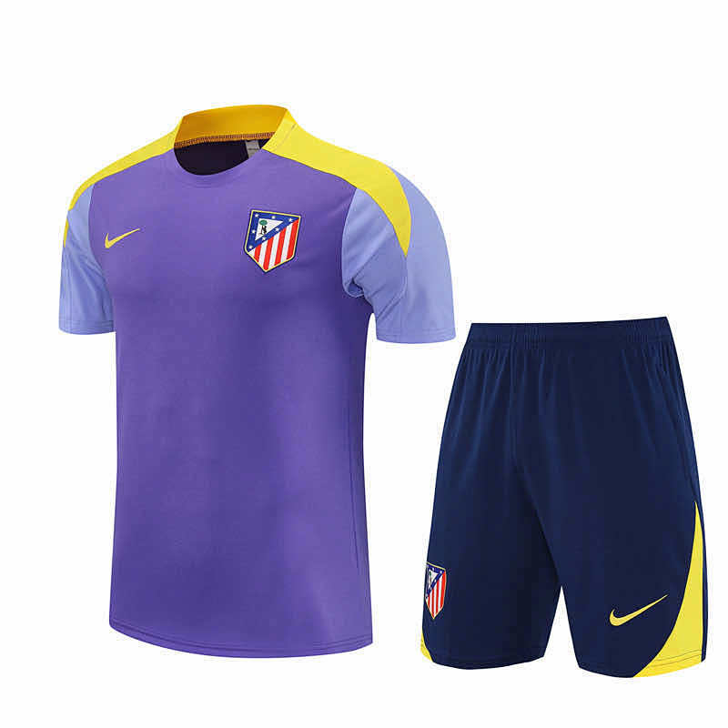 Club Atlético De Madrid Training Clothes Suit Short Sleeve Fan Version
