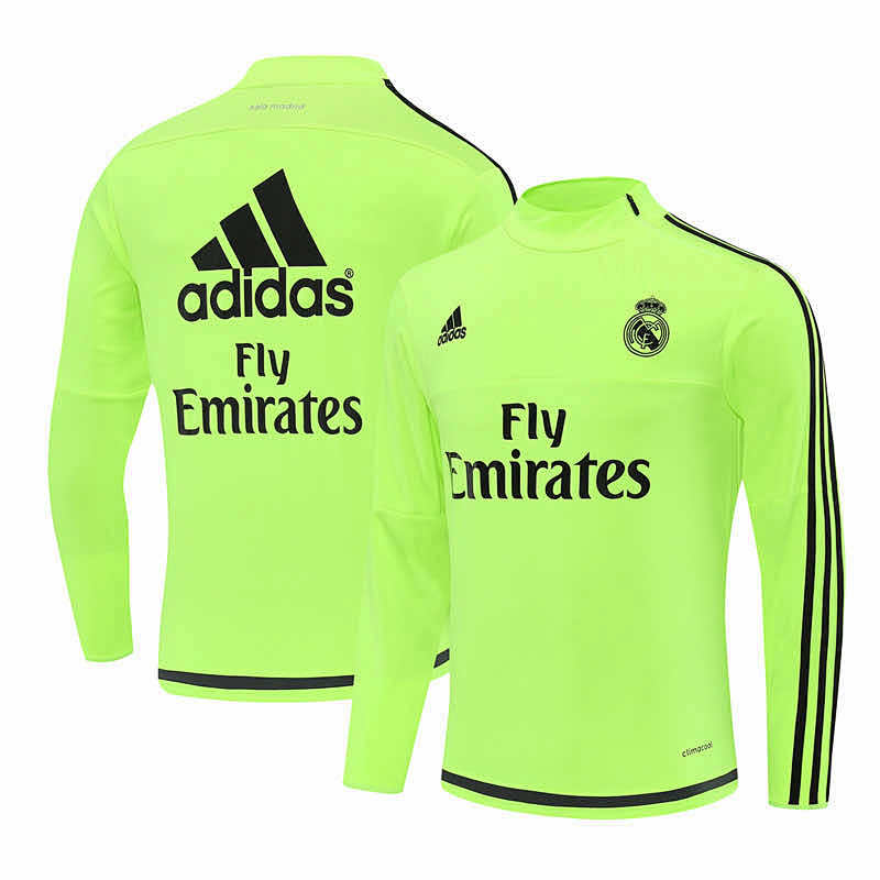 Real Madrid CF Fluorescent Green Half Pull Training Suit
