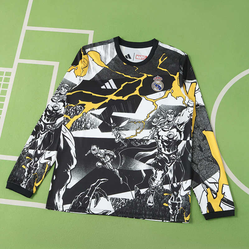 Real Madrid CF Marvel White Concept Long Sleeve Fan Version