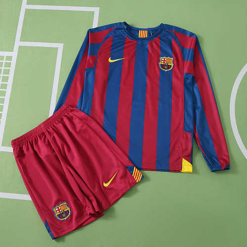 FC Barcelona Barça Home Retro Long Sleeves Kids Kit