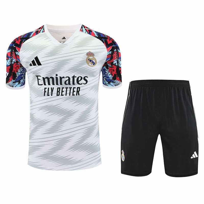 Real Madrid CF Training Clothes Suit Short Sleeve Fan Version