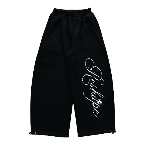 Thorn Rose Baggy Pants - Black