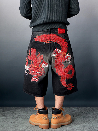 Vrk Crimson Rift Dragon Baggy Jorts