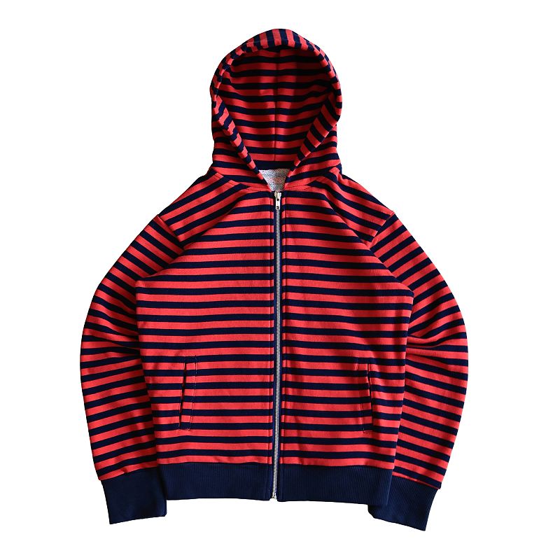 Solva Interference Slim Striped Pure Cotton Zip-Up Hoodie