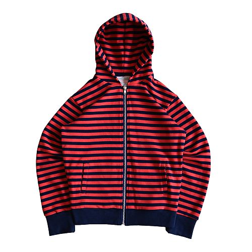 Solva Interference Slim Striped Pure Cotton Zip-Up Hoodie
