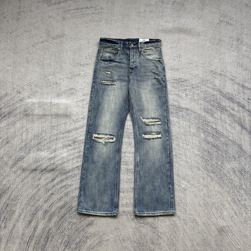 K Wo Repaired Bootcut Indigo Jeans