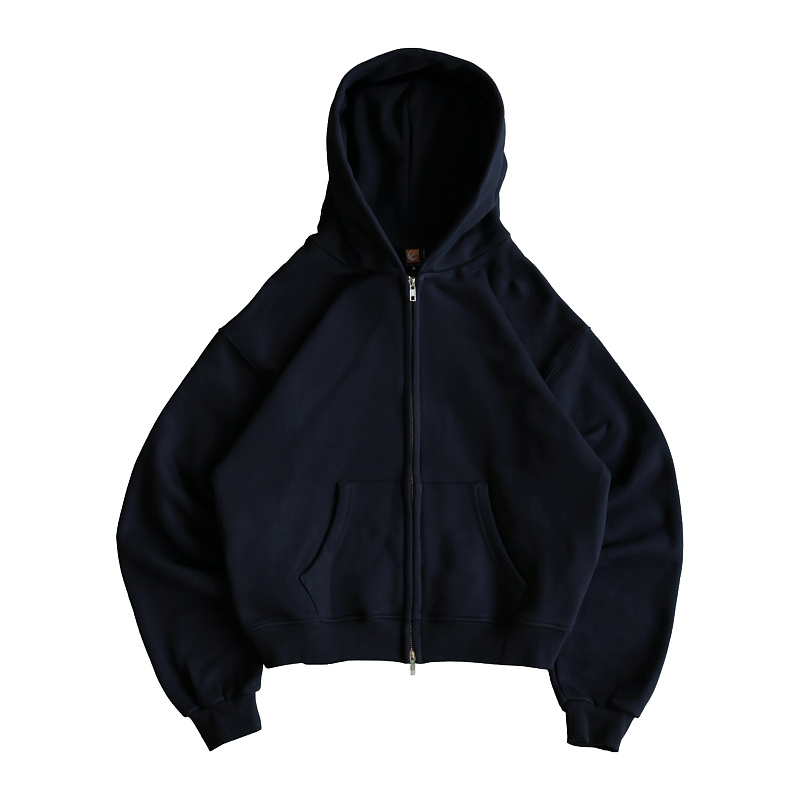 Solva Silent Shadow Pure Cotton Zip Up Hoodie - Black