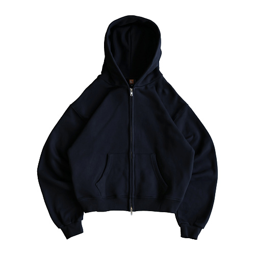 Solva Silent Shadow Pure Cotton Zip Up Hoodie - Black