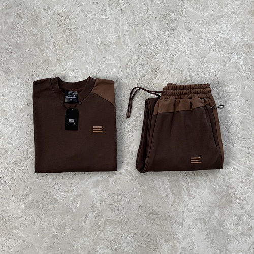 Kroen Embroidery Patchwork Sports Suit-brown