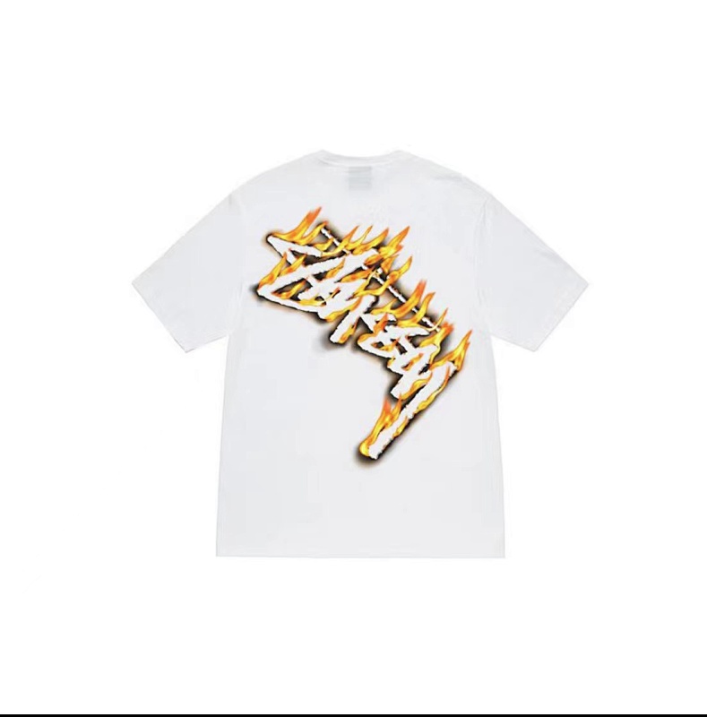 Stussy Burning Stock Tee Logo T S M L XL