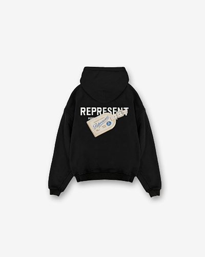 Represent Luggage Tag Printed Hooded Cotton Sweatshirt