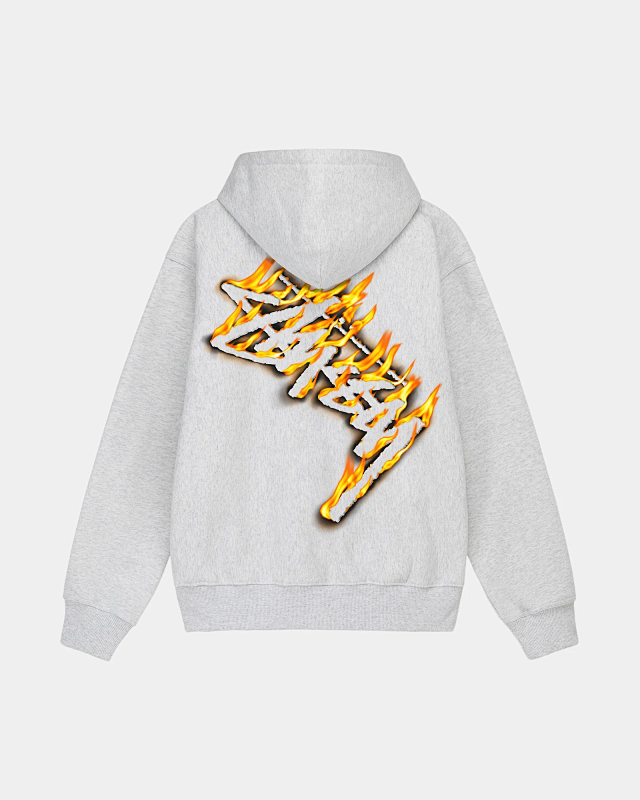Stussy Burning Stock Zip Hoodie Logo S M L XL