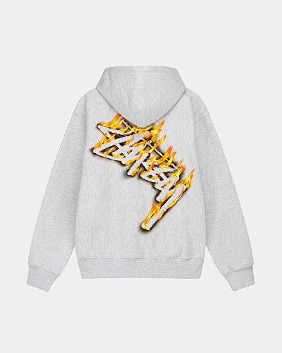 Stussy Burning Stock Zip Hoodie Logo S M L XL