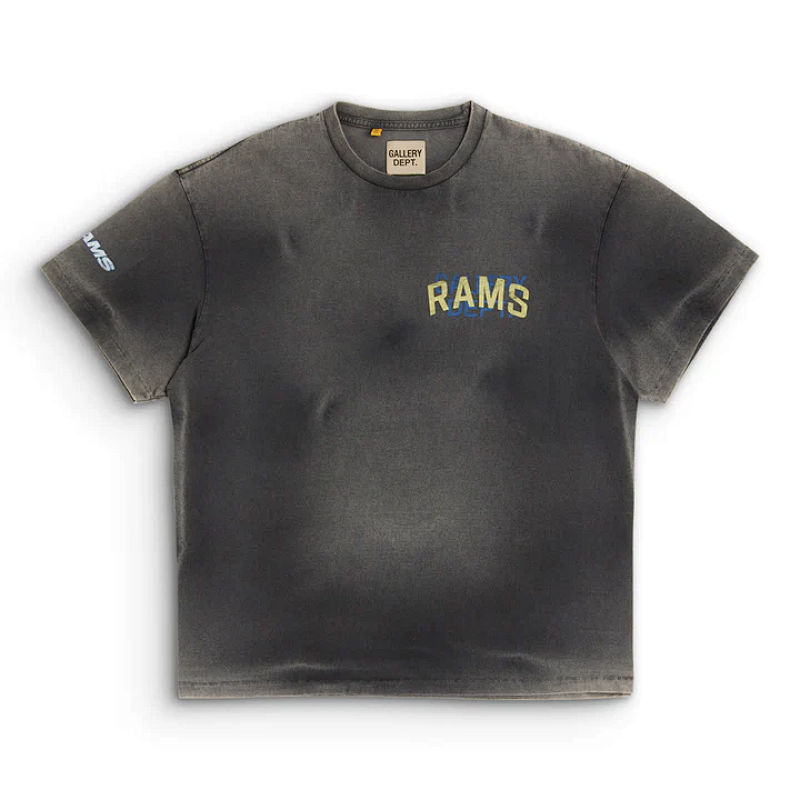 Gallery Dept. X LA Rams Sun Faded Black Tee Logo T S-Xl