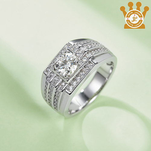 Moissanite Men's Ring