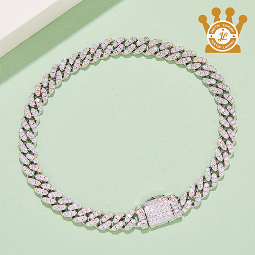 Ugbb Silver Mossanite Cube Chain