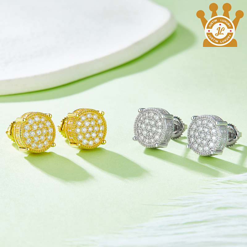 J012A Moissanite Men's Earrings