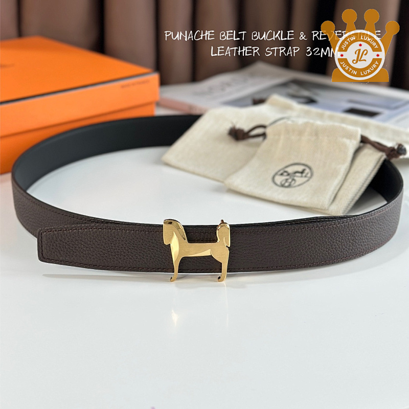 Punache Belt Buckle & Reversible Leather Strap Leather Belt