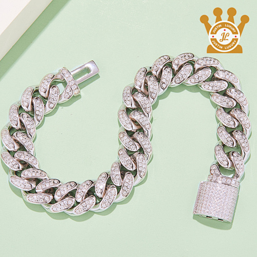Ugbd Silver Mossanite Cube Chain