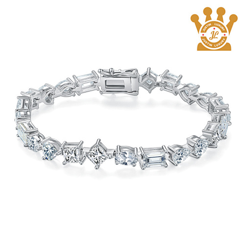 Uwqa Silver Mossanite Tennis Bracelet