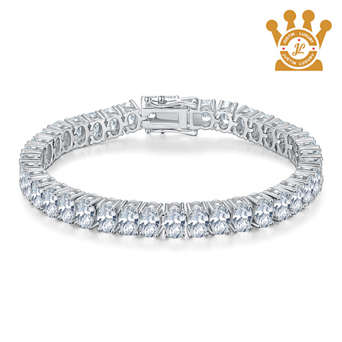 Uwqb Silver Mossanite Tennis Bracelet